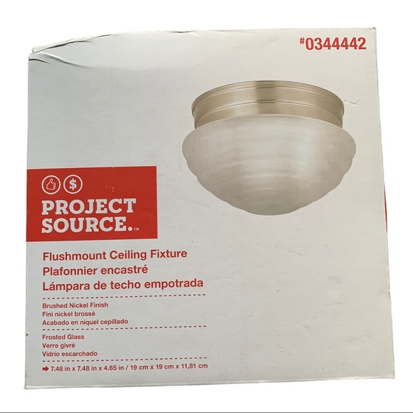 Project Source Brushed Nickel Flush Mount Light